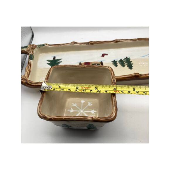 Heartland Four Piece Plater Three Dip Serving Bowls St Nicholas Square Christmas - Picture 13 of 14